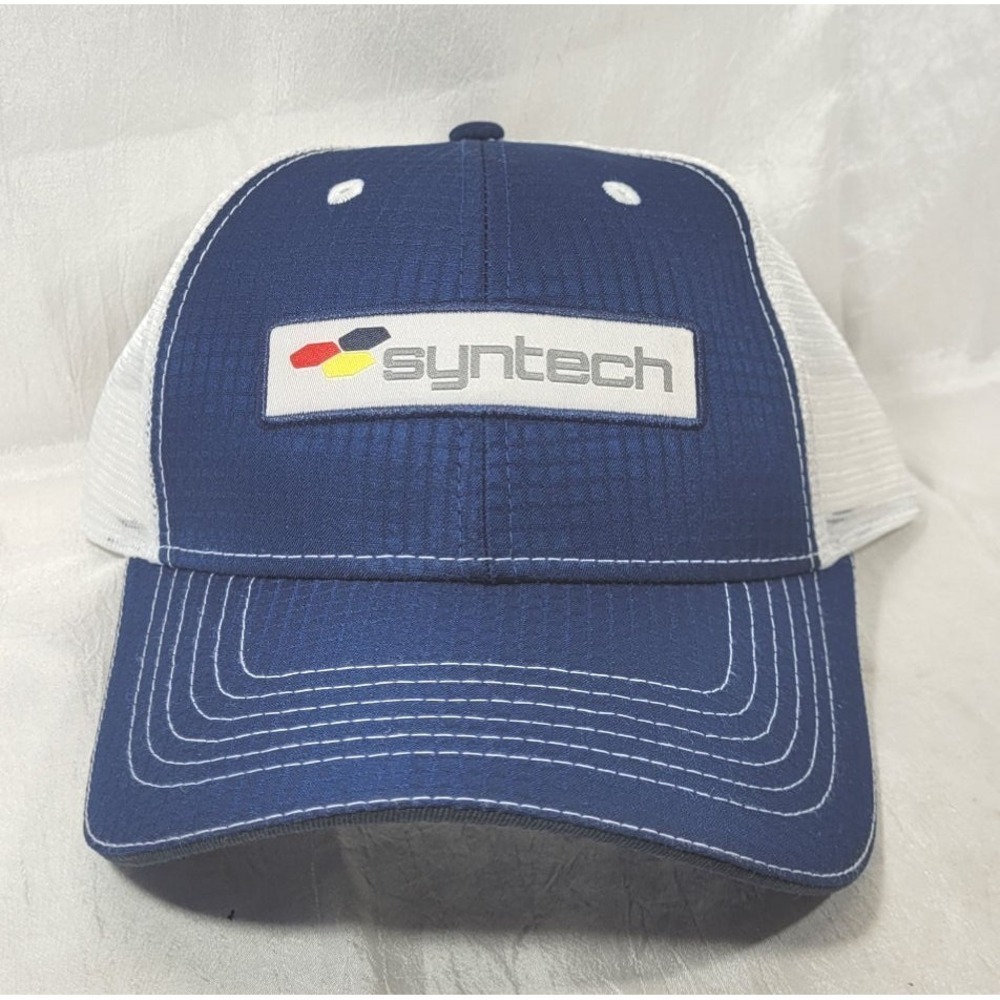 Syntech Fuel Master Mesh Snapback Adjustable Baseball Hat - Blue/White - One Sz